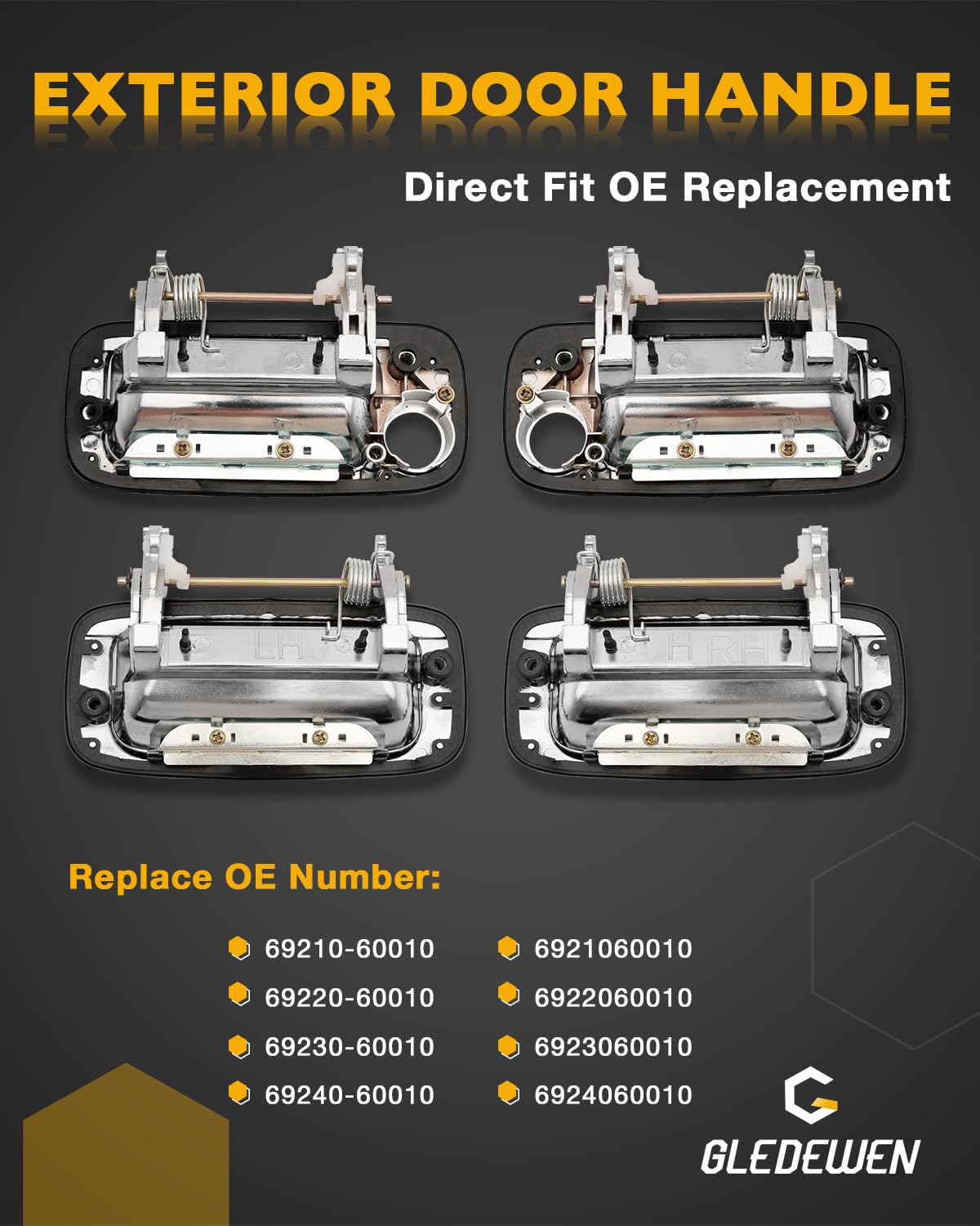 Amazon.com: Chrome Exterior Door Handle Set (4PCS